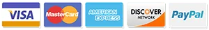 Secure Payment Methods - Visa, Mastercard, Amex, Discover